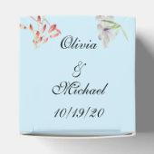 Elegante Spring Flowers Blue Gastgeschenk Hochzeit Geschenkschachtel (Oben)