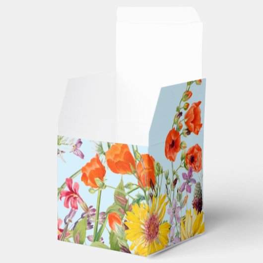 Elegante Spring Flowers Blue Gastgeschenk Hochzeit Geschenkschachtel (Geöffnet)