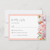 Elegante Spring Rose Wedding RSVP Card Einladung (Vorderseite)