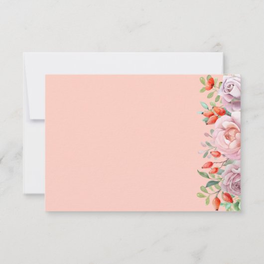 Elegante Spring Rose Wedding RSVP Card Einladung (Rückseite)