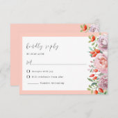 Elegante Spring Rose Wedding RSVP Card Einladung (Vorne/Hinten)