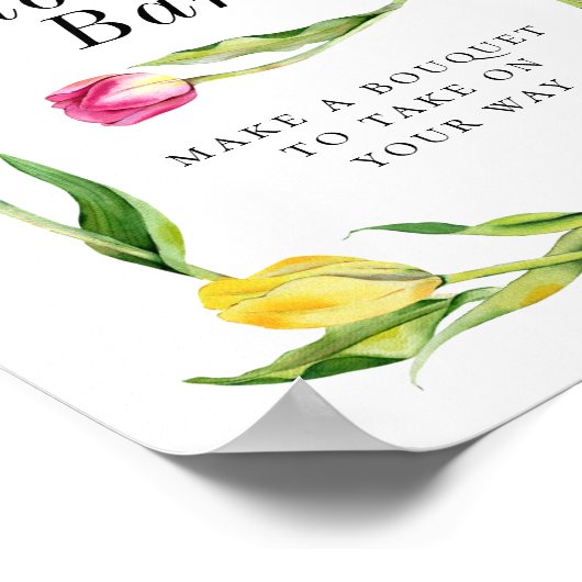 Elegante Spring Tulip Brautparty Blume Bar Poster (Ecke)