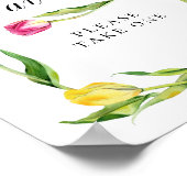 Elegante Spring Tulip Brautparty Gefallen-Zeichen Poster (Ecke)