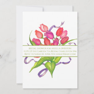 Elegante Spring Tulips Bridal Dusche Einladung