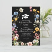 Elegante Spring Wildblume Abschluss Einladung (Stehend Vorderseite)