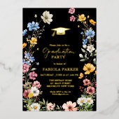 Elegante Spring Wildblume Abschluss Folieneinladung (Vorderseite)