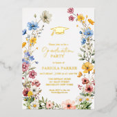 Elegante Spring Wildblume Abschluss Folieneinladung (Vorderseite)