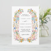 Elegante Spring Wildblume Meadow Garden Wedding Einladung (Stehend Vorderseite)