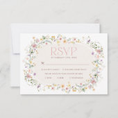 Elegante Spring Wildblume Meadow Wedding RSVP Card Karte (Vorderseite)