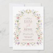 Elegante Spring Wildblume Messe Hochzeit Einladung (Vorderseite)