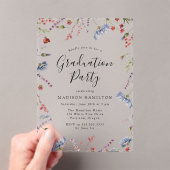 Elegante Spring Wildblumen Graduation Party Acryleinladungen (Insitu (Handheld))