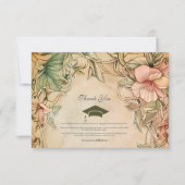 Elegante Spring Wildblumen Graduation Party Dankeskarte (Vorderseite)