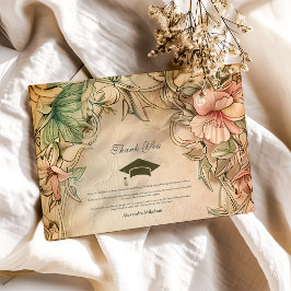 Elegante Spring Wildblumen Graduation Party Dankeskarte