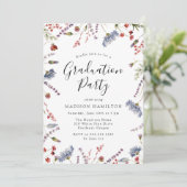 Elegante Spring Wildblumen Graduation Party Einladung (Stehend Vorderseite)