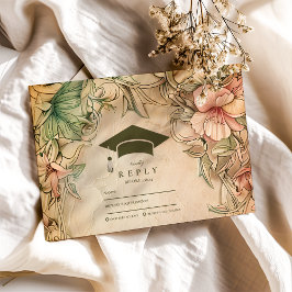 Elegante Spring Wildblumen Graduation Party RSVP Karte