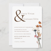 Elegante Spring Wildblumen Letter BackG Wedding Einladung (Vorderseite)