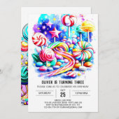 Elegante Sprinkles Candy Birthday Einladung (Vorne/Hinten)