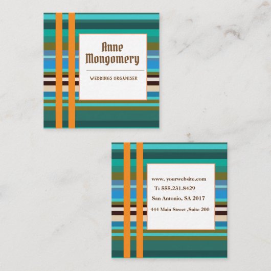 Elegante Square Business Card Quadratische Visitenkarte (Vorne/Hinten)