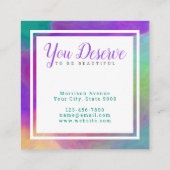 Elegante Square Business Card Quadratische Visitenkarte (Rückseite)