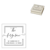 Elegante Square Familienname Rücksendeadresse Gummistempel (Stempel)