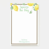 Elegante Squeeze the Day Lemons & Foliage Post-it Klebezettel (Vorderseite)