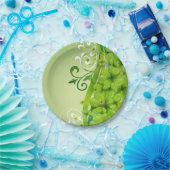 Elegante St. Patrick's Day Kleeblatts und Scrolls Pappteller (Party)