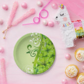 Elegante St. Patrick's Day Kleeblatts und Scrolls Pappteller (Party)