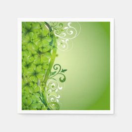 Elegante St. Patrick's Day Kleeblatts und Scrolls Serviette