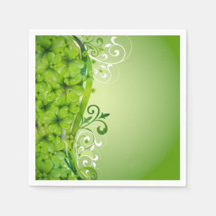 Elegante St. Patrick's Day Kleeblatts und Scrolls Serviette