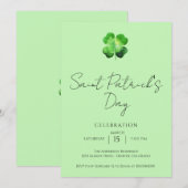 Elegante St.-Patricks-Party Einladung (Vorne/Hinten)