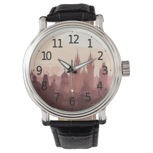Elegante Stadt Prag - Akrylkunstwerk   Armbanduhr