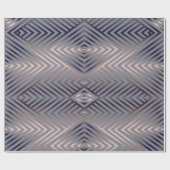 Elegante Stahlblau und Sandfarbe modern Zickzack Geschenkpapier (Flach)