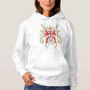 Elegante Stammesmaske mit Flammendesign in abstrak Hoodie