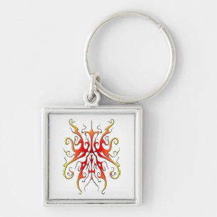 Elegante Stammesmaske mit Flammendesign in abstrak Schlüsselanhänger