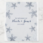 Elegante Starfish & Sequins Blue Beach Wine Labels Weinetikett (Einzelnes Label)