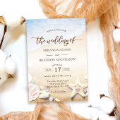 Elegante Starfish Tropical Beach Hochzeit Einladung