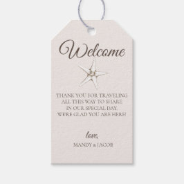 Elegante Starfish Wedding Welcome Bag Geschenkanhänger