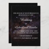 Elegante Starry Night Sky Galaxy Einladung zur Hoc (Vorne/Hinten)