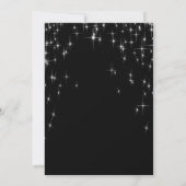Elegante Starry Night Wedding in Black and Gold Einladung (Rückseite)