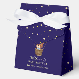 Elegante Stars Bear Hot Air Ballon Boy Baby Dusche Geschenkschachtel