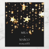 Elegante StarsGold Deko Weinkarte Weinetikett (Einzelnes Label)