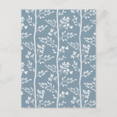 Elegante staubblaue Blumen-Kunst-Postkarte Feiertagspostkarte (Vorderseite)