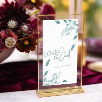 Elegante Staubblaue Eukalyptus-Teal-Blumenhochzeit Poster