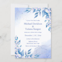 Elegante staubblaue florale Winterhochzeit