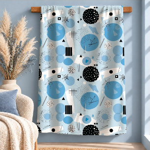 Elegante Staubblaue Memphis-Formen-Wurfdecke Ar Sherpadecke
