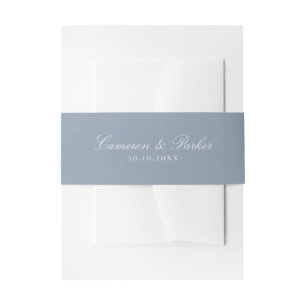 Elegante Staubblaue Schrift Hochzeit Einladungsbanderole