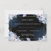 Elegante Staubblaue Schwarze Florale Hochzeits-RSV
