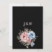 Elegante staubblaue staubige Rose Einladung (Rückseite)