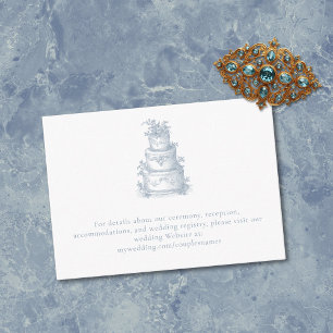 Elegante staubblaue Toile French Manor Hochzeit  Begleitkarte