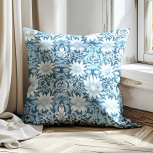 Elegante staubblaue Vintage-Blumen  Kissen